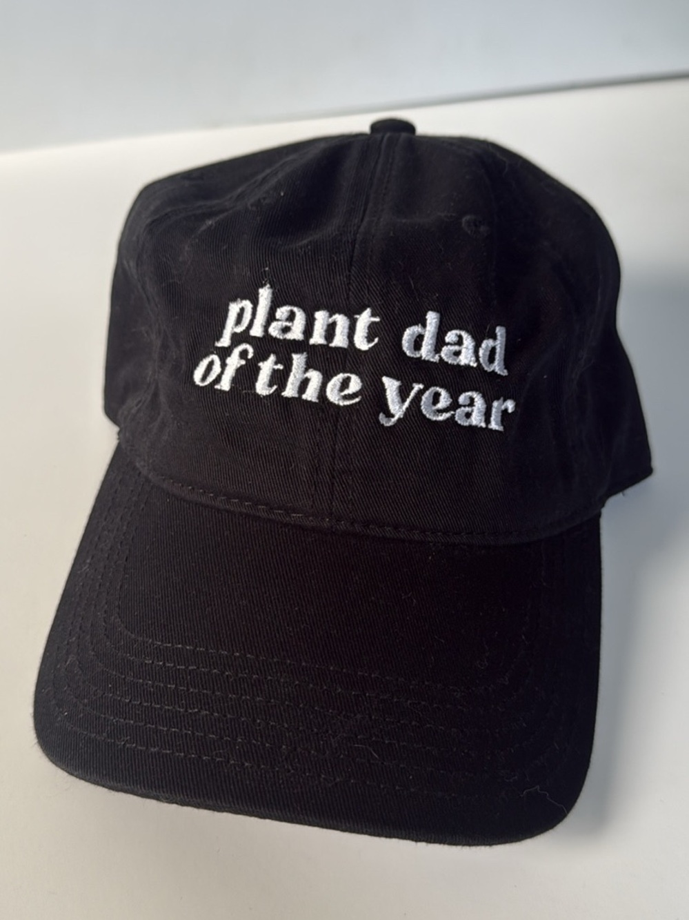 Plant Dad of the Year Black Embroidered Baseball Cap